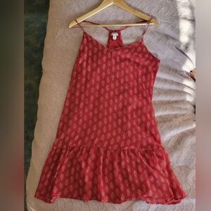 Old Navy Red & White Strap Sun Dress